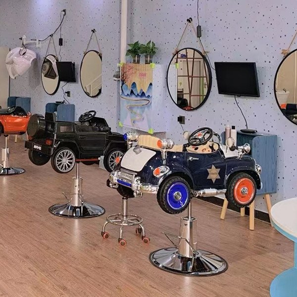 China Supplier child car Commercial furniture stylish hair kids beauty salon barber metal chair