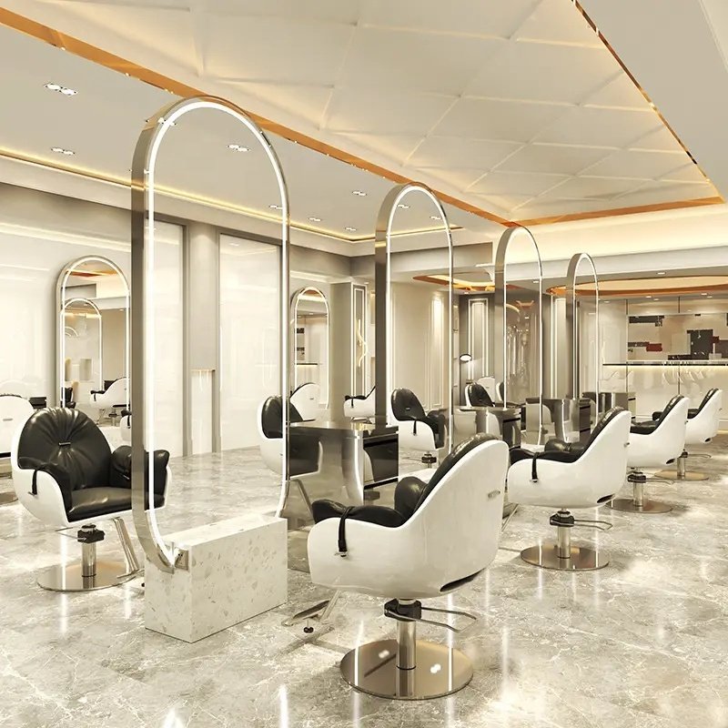 ZY-MS100 Hot selling hair salon special stainless steel mirror with light