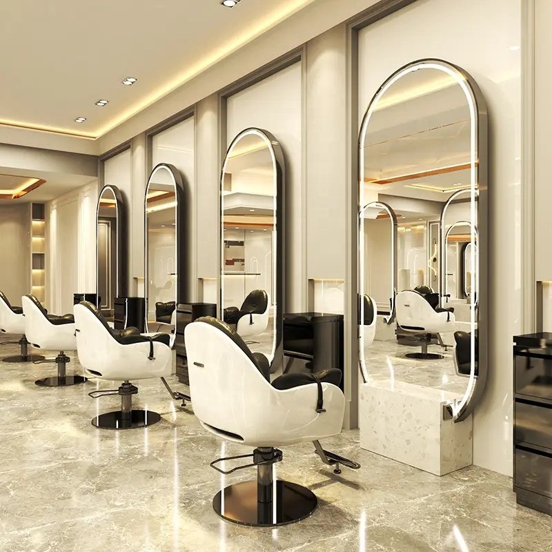 ZY-MS100 Hot selling hair salon special stainless steel mirror with light