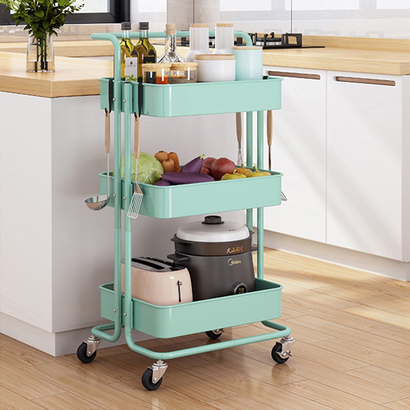 3 Tier Fruits And Vegetables Mesh Trolley Storage Cart Baskets For The Kitchen