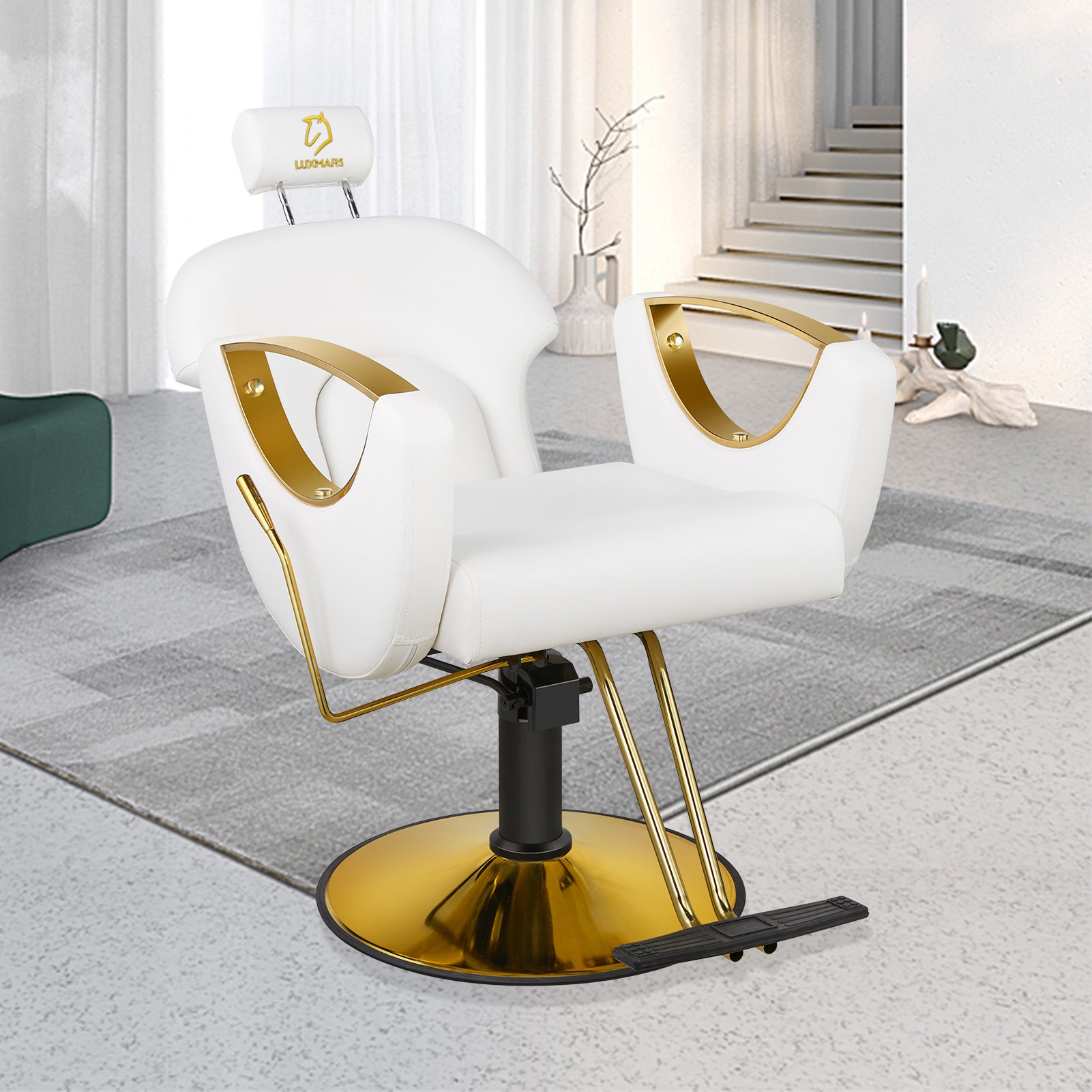 Stylish Reclining Salon Barber Chair barber chairs with Vintage Design and Modern Comfort