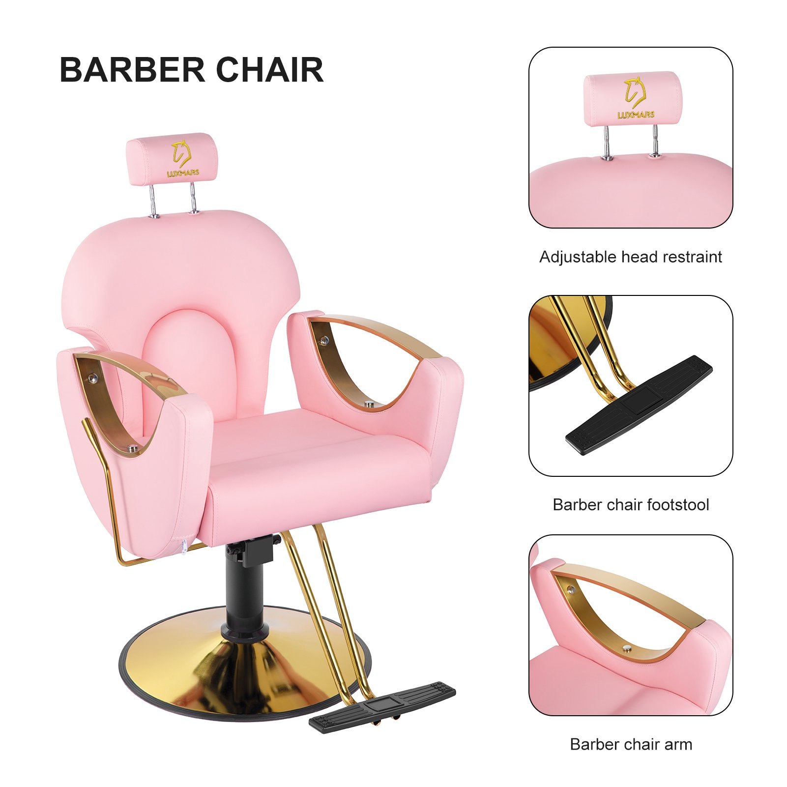 Stylish Reclining Salon Barber Chair barber chairs with Vintage Design and Modern Comfort