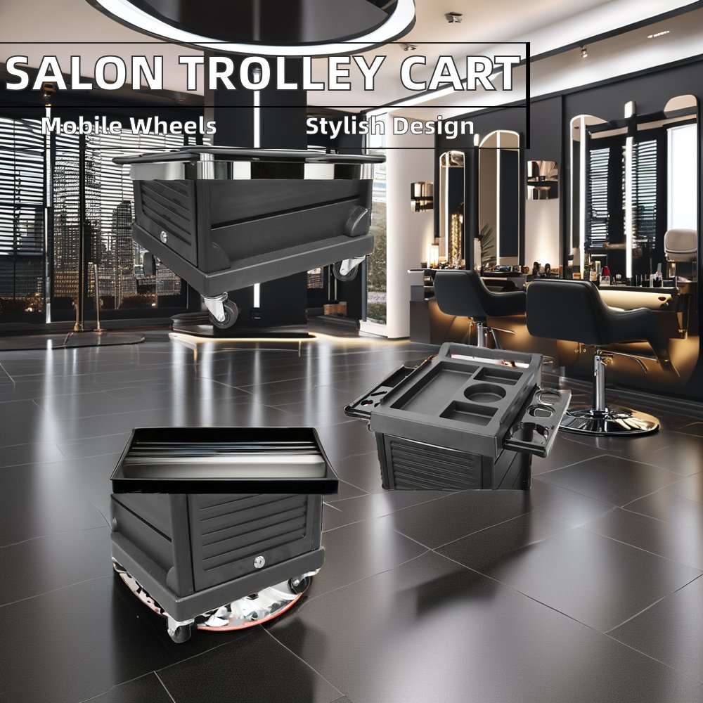 Modern Home Hair Salon Tool Cart Beauty Trolley Portable Multi-Layer Storage Removable Plastic Shelves Cross-Border Beauty