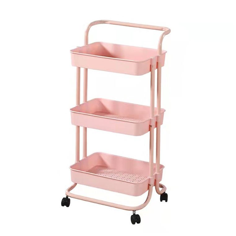 White Trolley Cart Salon 3 Tier trolley Cart Organizer Stable Spa Kitchen Storage Shelf