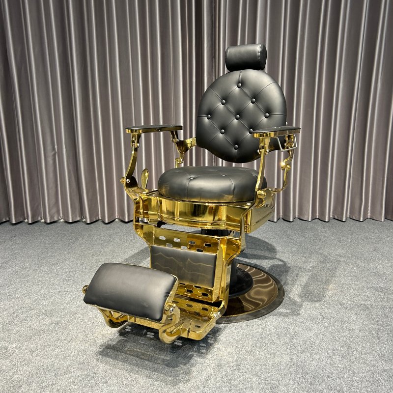 Hot sale black gold barber chair antique;Beauty fashion salon chairs for barbershop