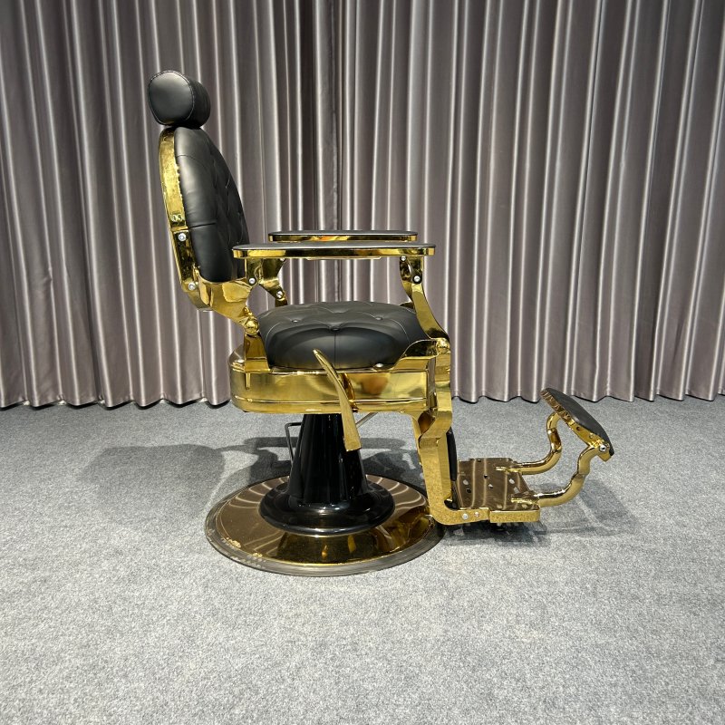 Hot sale black gold barber chair antique;Beauty fashion salon chairs for barbershop