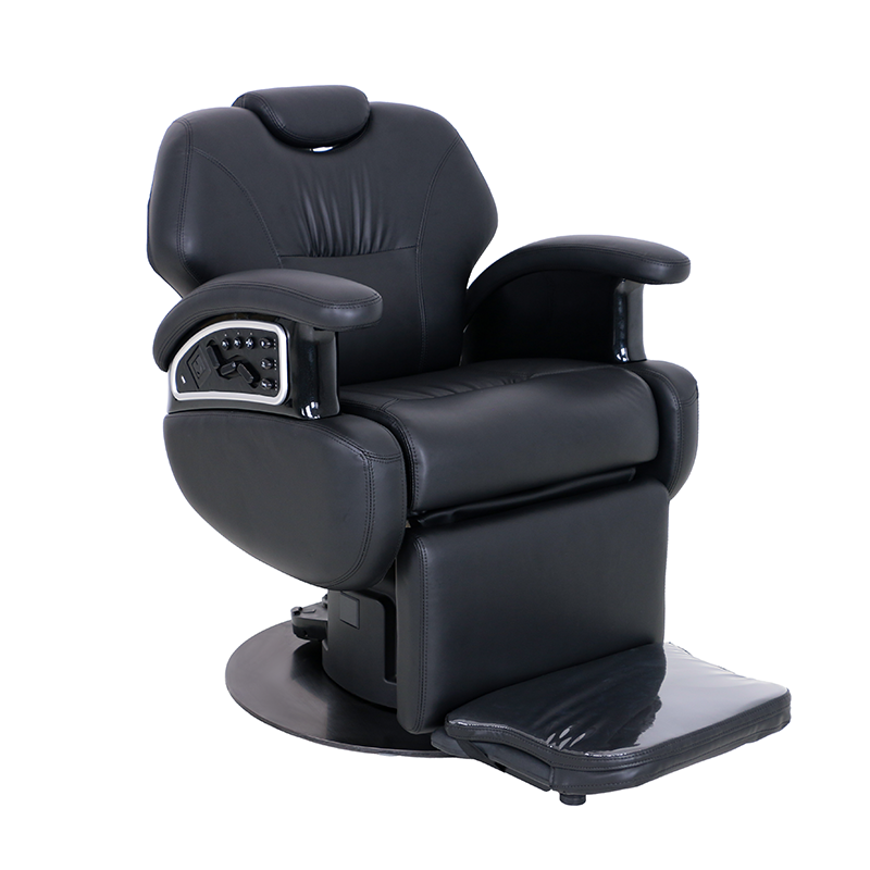 Electric Heavy Duty Barber Shop Chair for Men Atmosphere Lamp Hairdressing Chair for Beauty Salon and Hair Salon with Metal Base