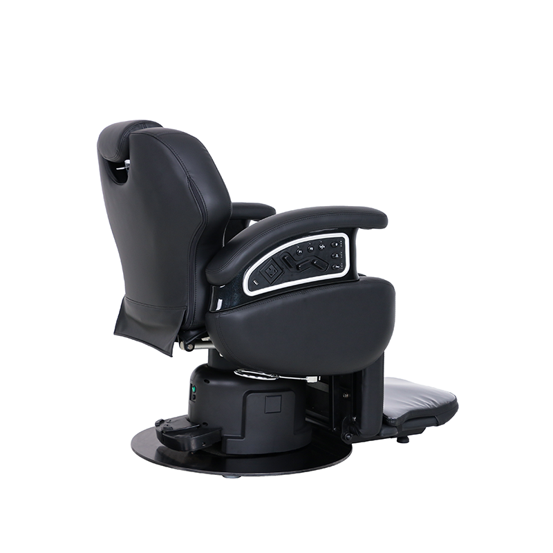 Electric Heavy Duty Barber Shop Chair for Men Atmosphere Lamp Hairdressing Chair for Beauty Salon and Hair Salon with Metal Base