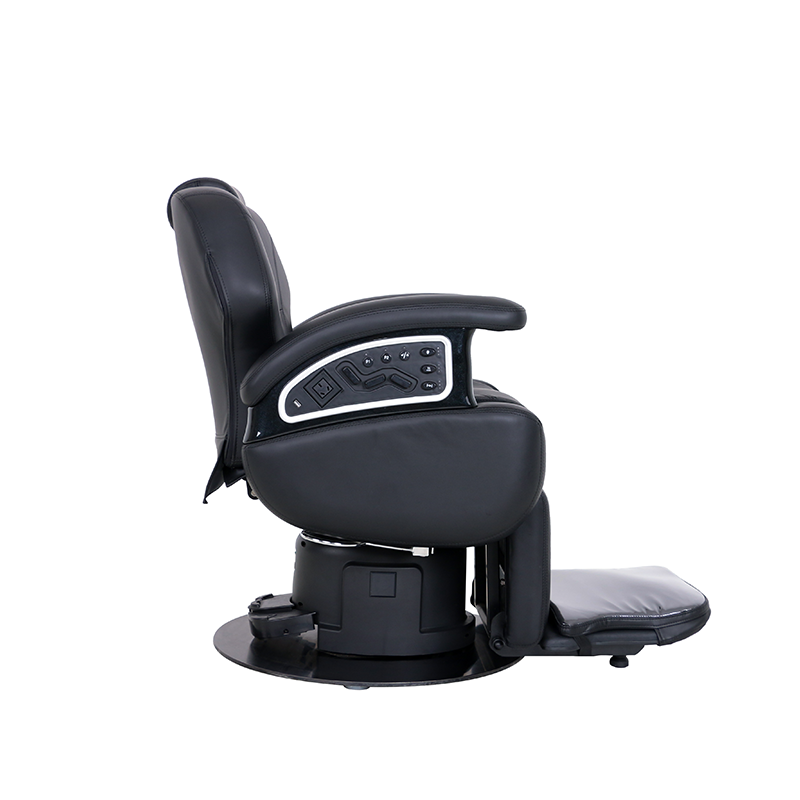 Electric Heavy Duty Barber Shop Chair for Men Atmosphere Lamp Hairdressing Chair for Beauty Salon and Hair Salon with Metal Base