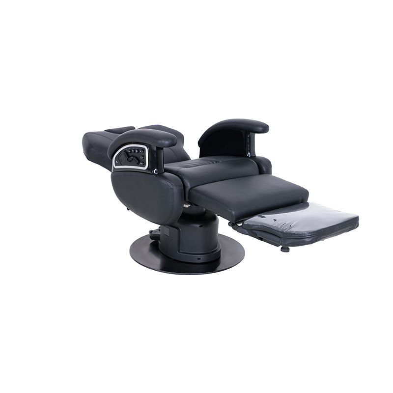 Electric Heavy Duty Barber Shop Chair for Men Atmosphere Lamp Hairdressing Chair for Beauty Salon and Hair Salon with Metal Base