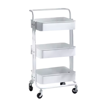 Wholesale Khaki 3 Tier Trolley Rolling Storage Cart Salon Auxiliary Cart For Salon
