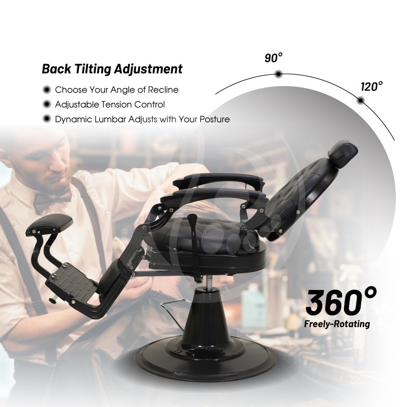 Modern Luxury Stainless Steel Barber Chairs For Hair Cutting Reclining Barber Chairs Barbershop Chairs For Hairdressing
