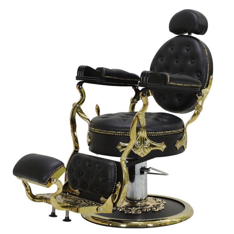 Factory Price Wholesale antique modern heavy duty hydraulic Black And Gold barber chairPopular