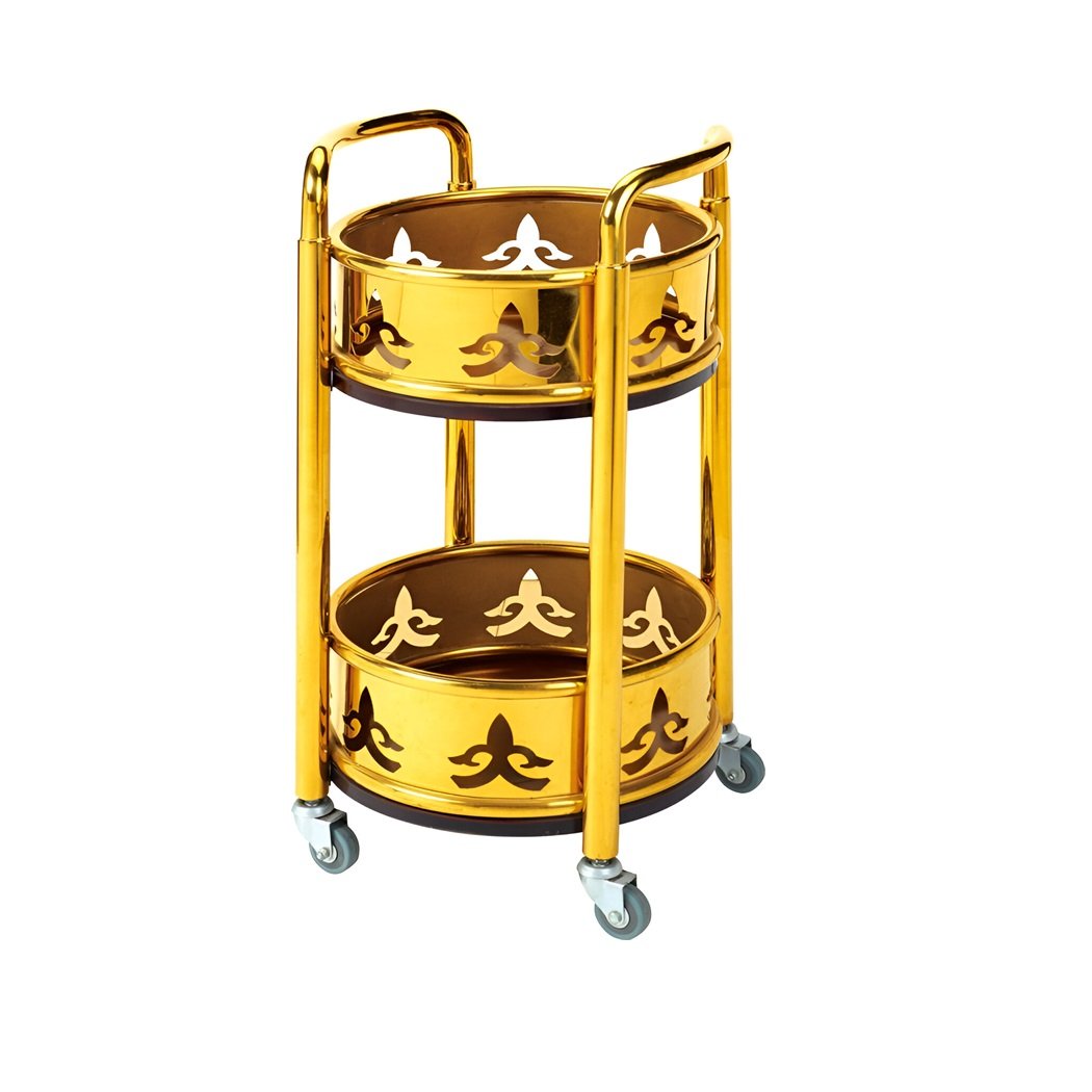 Hotel Restaurant Furniture Metal Mobile Serving Bar Cart Luxury Kitchen Antique Stainless Steel Food Wooden Tea Trolleys