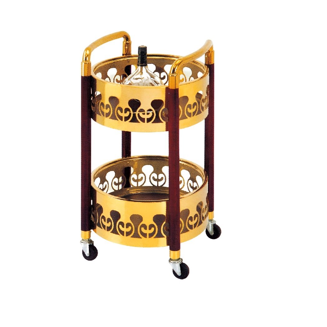 Hotel Restaurant Furniture Metal Mobile Serving Bar Cart Luxury Kitchen Antique Stainless Steel Food Wooden Tea Trolleys