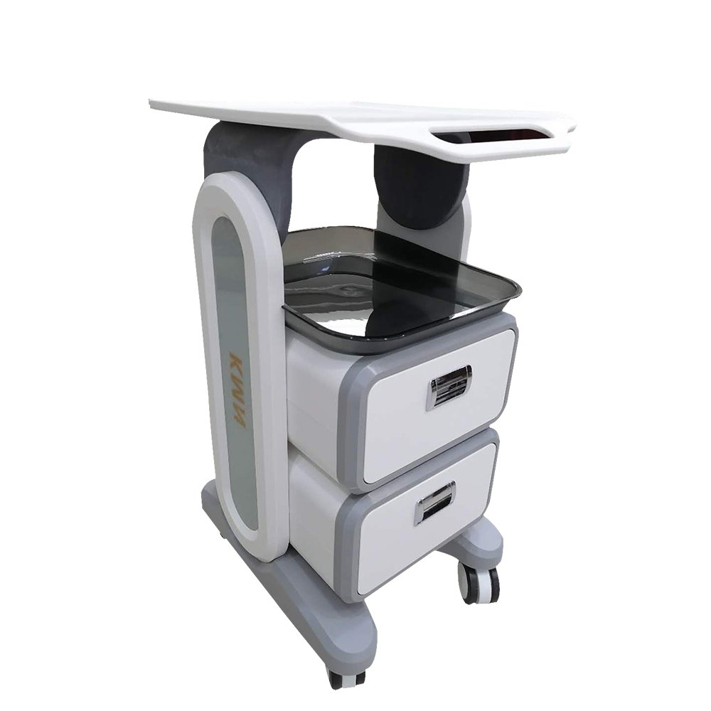 Medical Device Aesthetic Trolley Carts 2 Drawers ABS White Clinic Four Wheels Portable Beauty Machine Salon Beauty Trolley