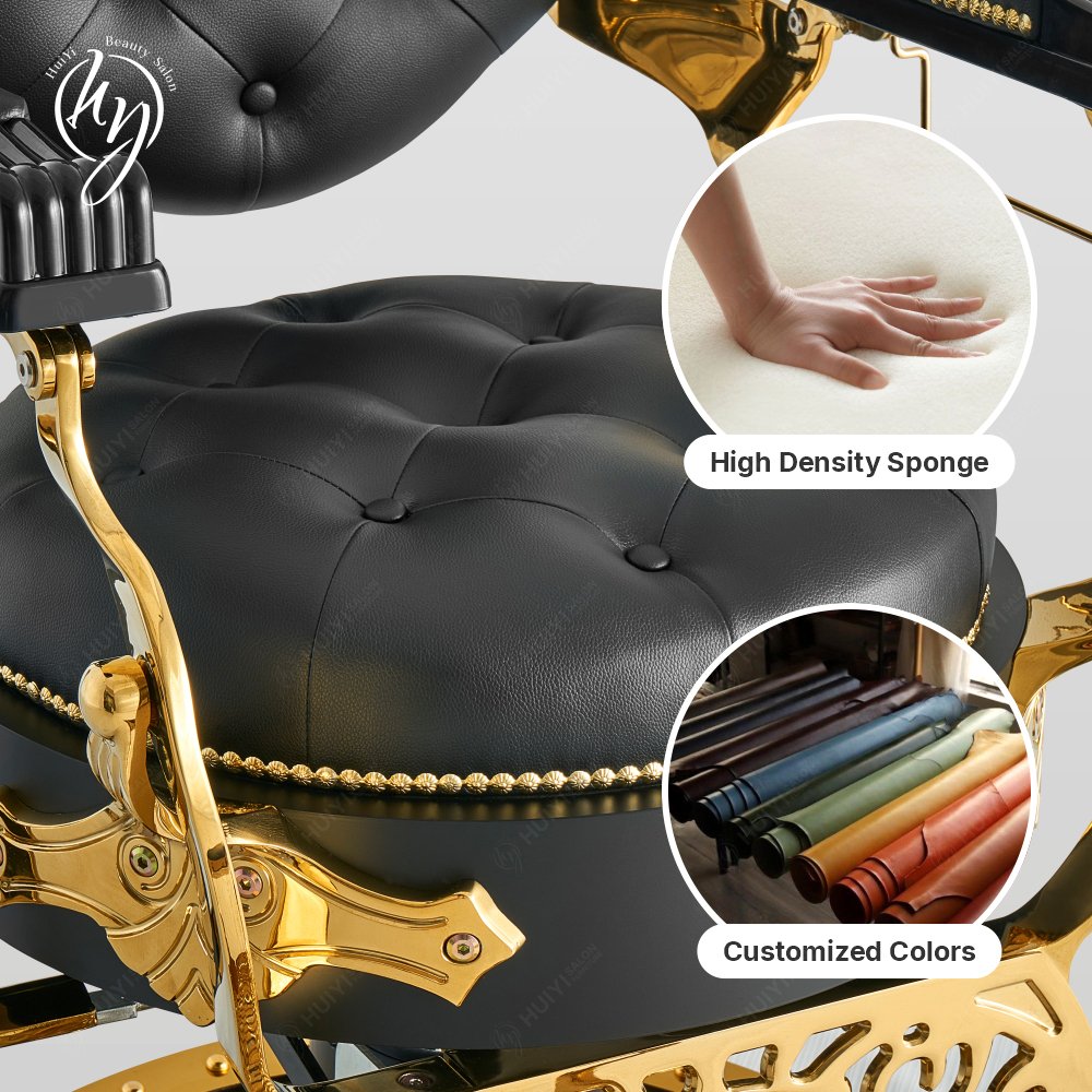 BC8829B Hair salon lift golden barber chair