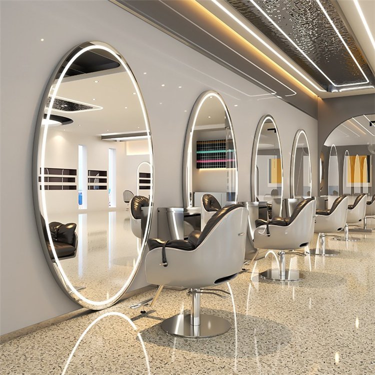 Diant Beauty Salon Full body wall mirror Gold Long Framed Standing Floor Large gold wall Bath Door Mirror For Barber Shop