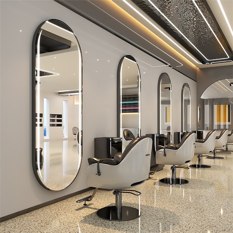 Diant Beauty Salon Full body wall mirror Gold Long Framed Standing Floor Large gold wall Bath Door Mirror For Barber Shop