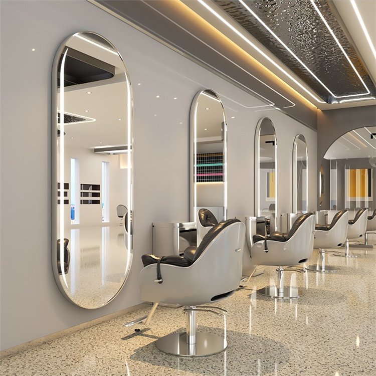 Diant Beauty Salon Full body wall mirror Gold Long Framed Standing Floor Large gold wall Bath Door Mirror For Barber Shop