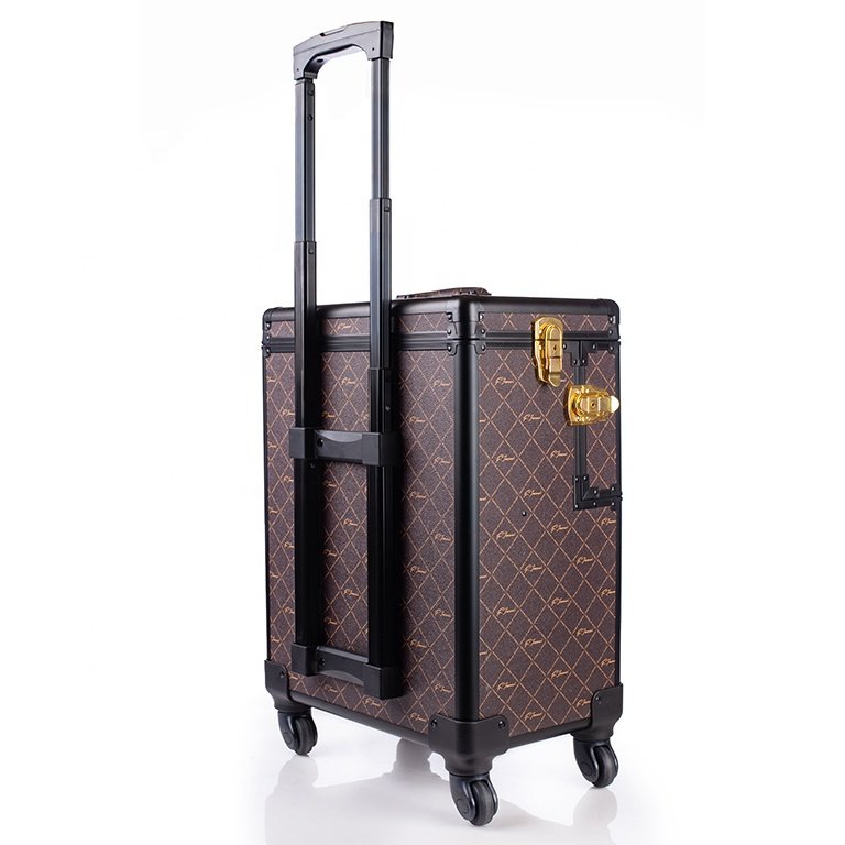 Beauty Salon Trolley 2 In 1 Rolling Professional Stylish Aluminum Makeup Train Case