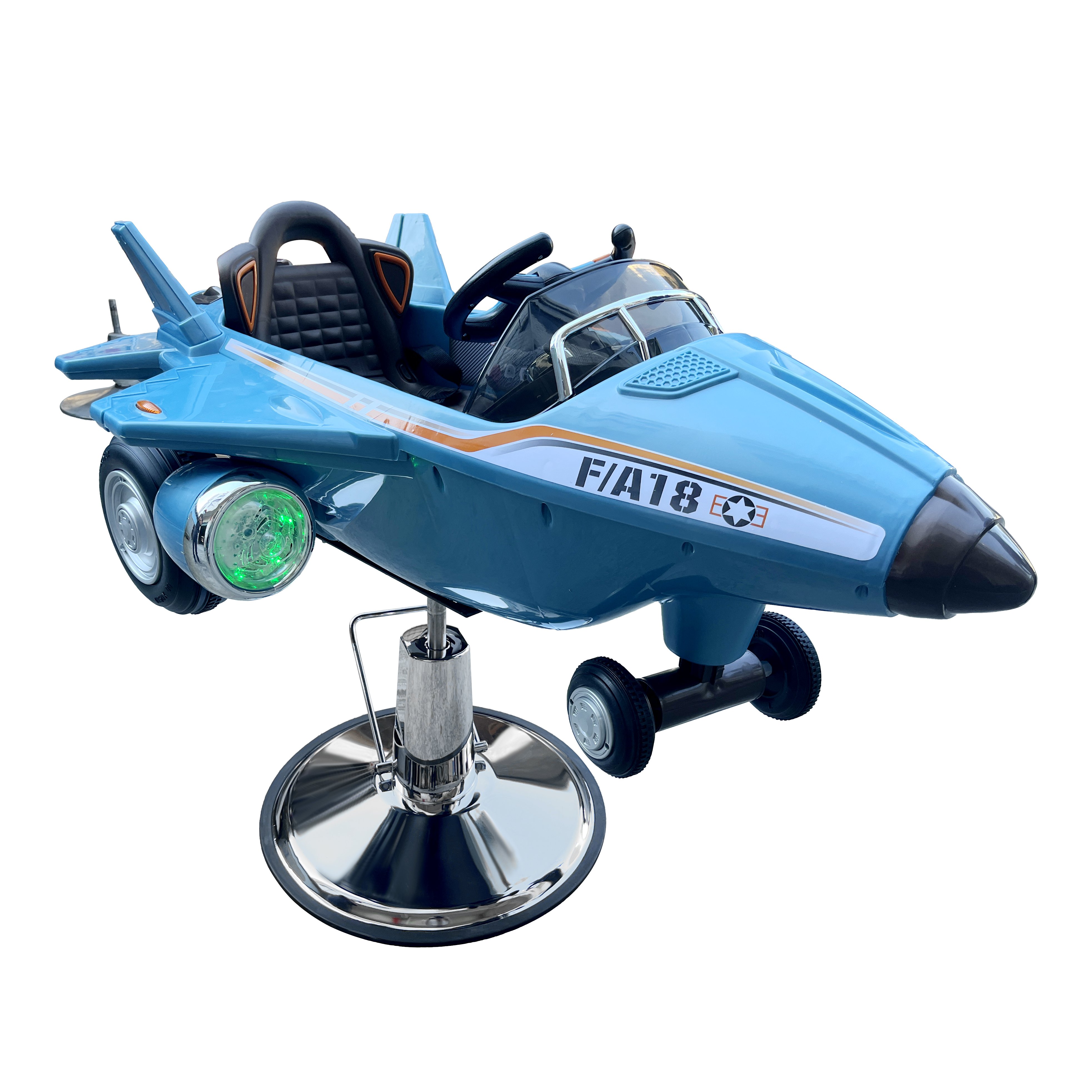 Blue kids barber chair hair salon furniture car shape toy hair cutting chairs for children