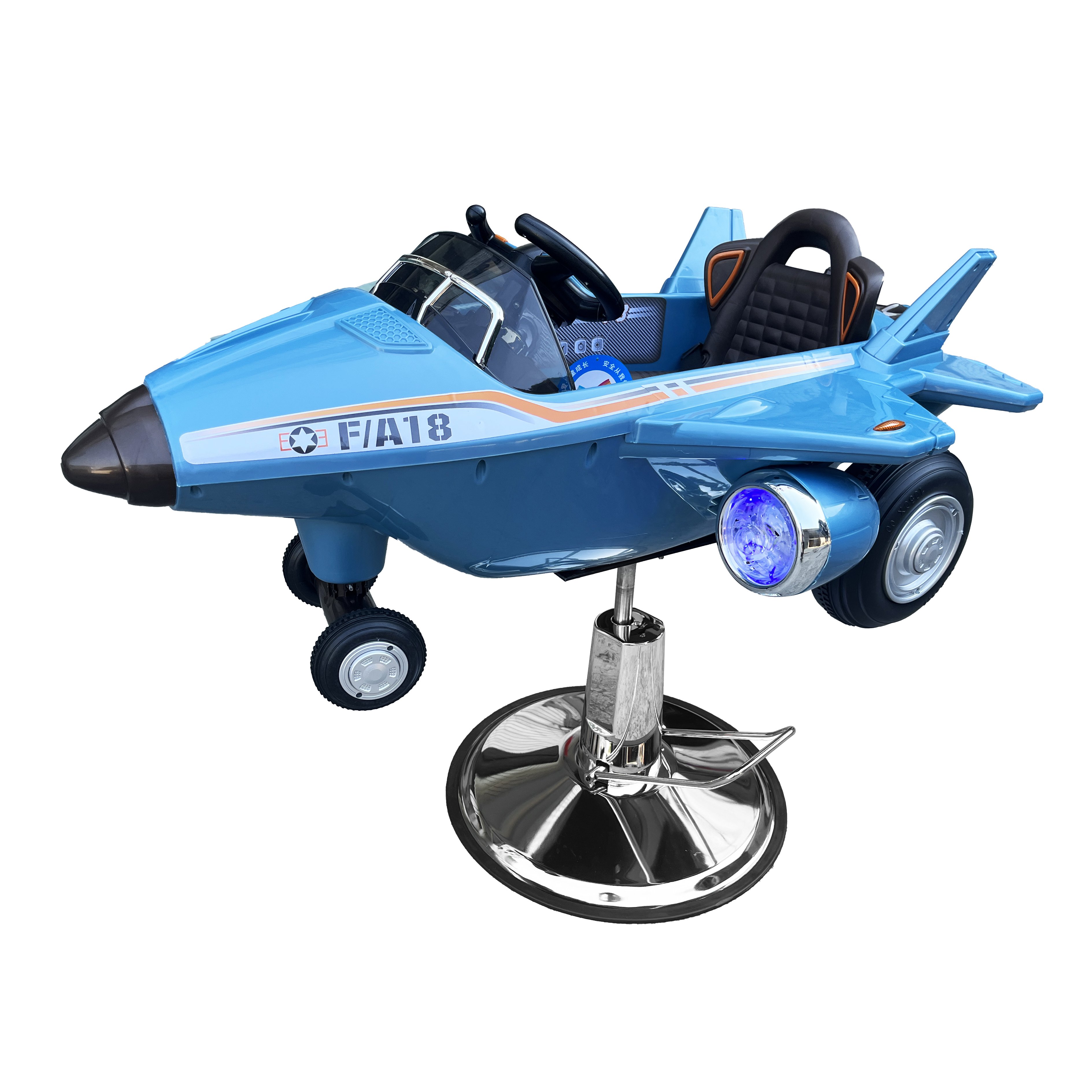 Blue kids barber chair hair salon furniture car shape toy hair cutting chairs for children