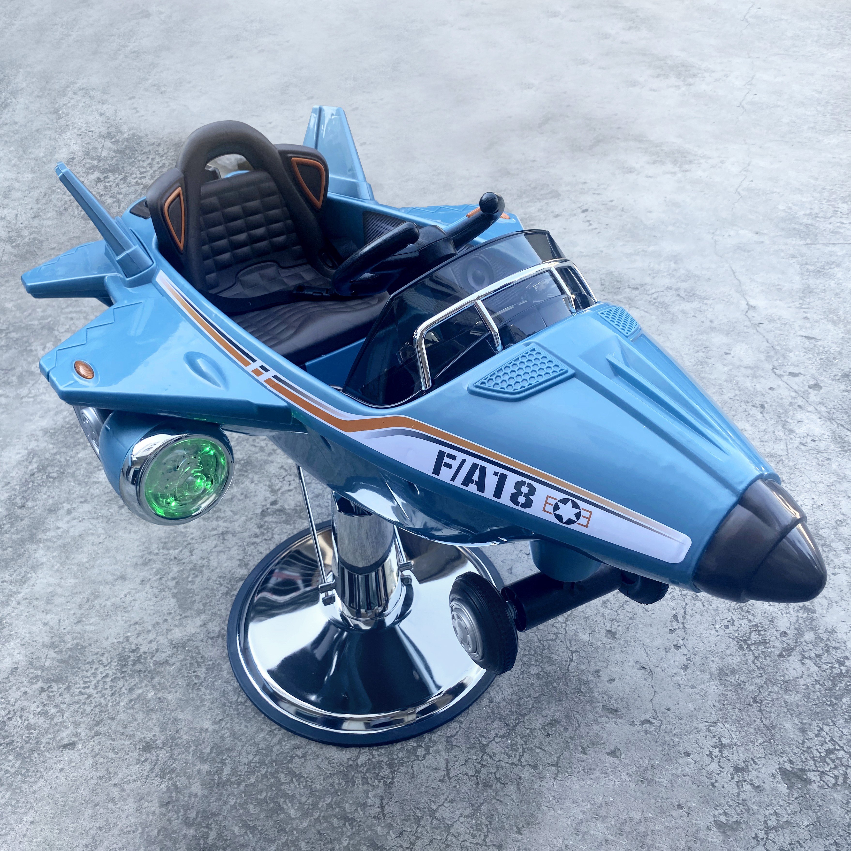 Blue kids barber chair hair salon furniture car shape toy hair cutting chairs for children