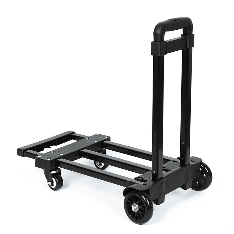 Tianyu Aluminum Alloy Mini Folding Hand Truck 4-Wheel Portable Cart for Home Office Shopping and Travel Dolly Trolley Cart