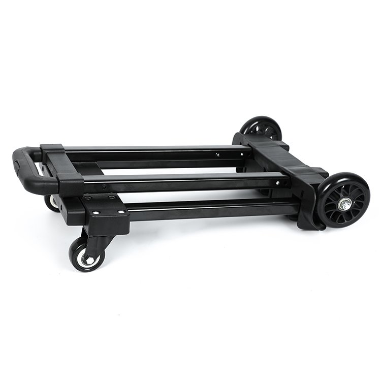 Tianyu Aluminum Alloy Mini Folding Hand Truck 4-Wheel Portable Cart for Home Office Shopping and Travel Dolly Trolley Cart