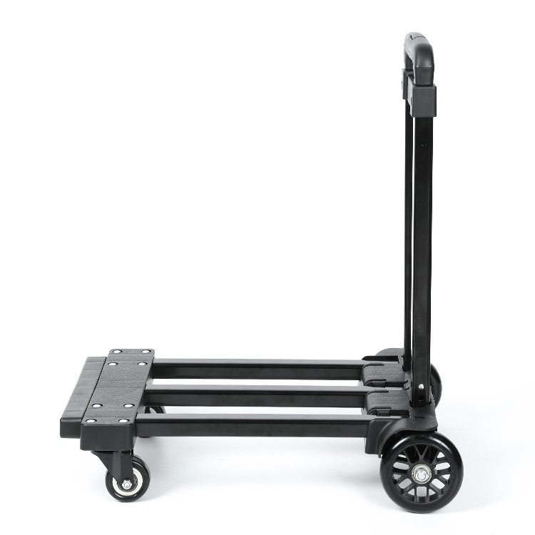 Tianyu Aluminum Alloy Mini Folding Hand Truck 4-Wheel Portable Cart for Home Office Shopping and Travel Dolly Trolley Cart