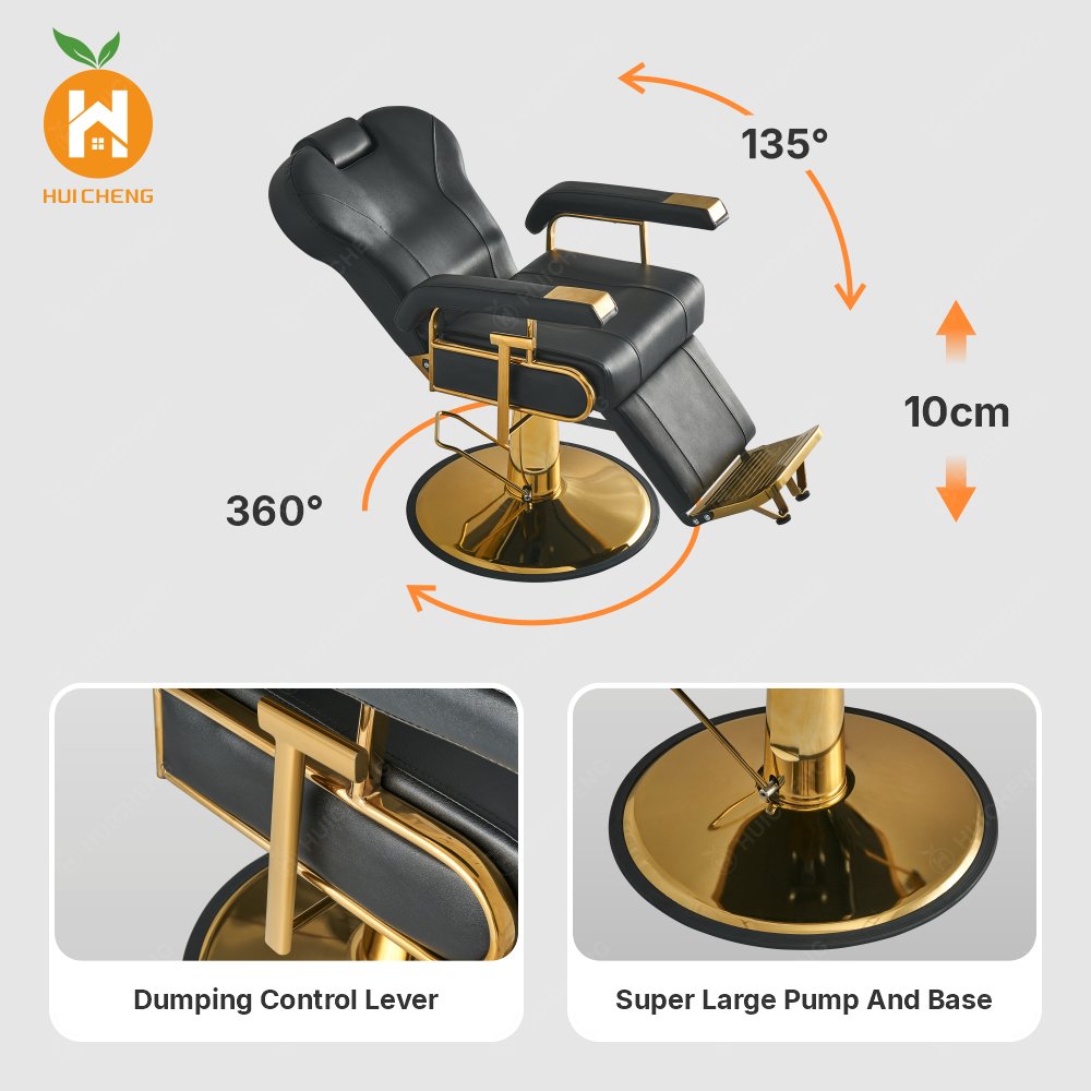 Vintage salon equipment heavy duty leather modern beauty salon barber shop beauty chair ZY-BC8801