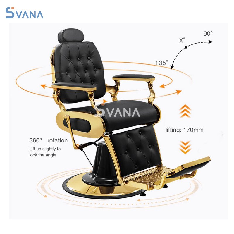 Professional Wholesale Antique Heavy Duty Hydraulic Antique Reclining Hair Styling Chair Vintage Barber Chair For Barber Shop