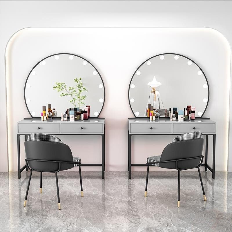 Dresser Studio Makeup Store Photography Beauty Salon Professional Makeup Table with Lights Wedding Salon Furniture Barber Chair