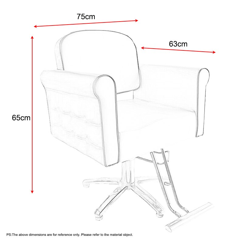 New White C-1817 Barber Chair Fashionable Height Adjustable Synthetic Leather and PVC for Hair Salons Malls and Beauty Spots