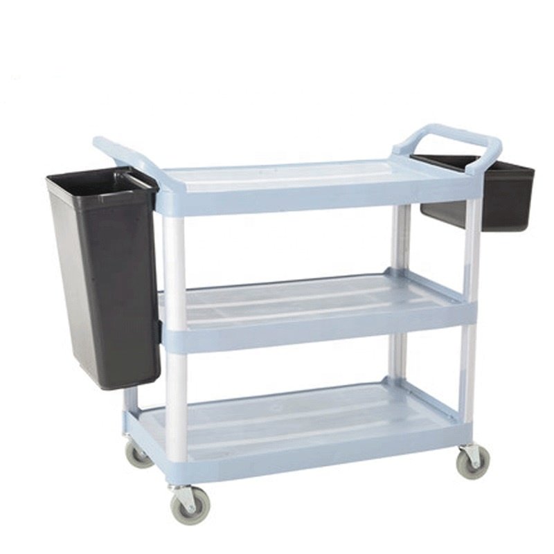 good quality outdoor modern wooden trolley Janitorial cart nail salon spa rolling for beauty nail salon with collecting bucket