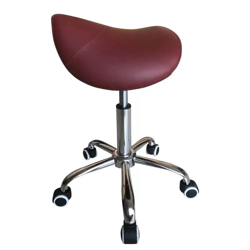 NEW promotion Commercial Swivel Bar Chair barber stool China with Black pu saddle seat with Backrest