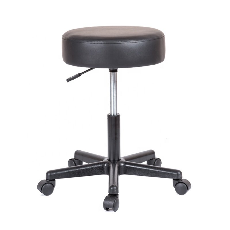 NEW promotion Commercial Swivel Bar Chair barber stool China with Black pu saddle seat with Backrest