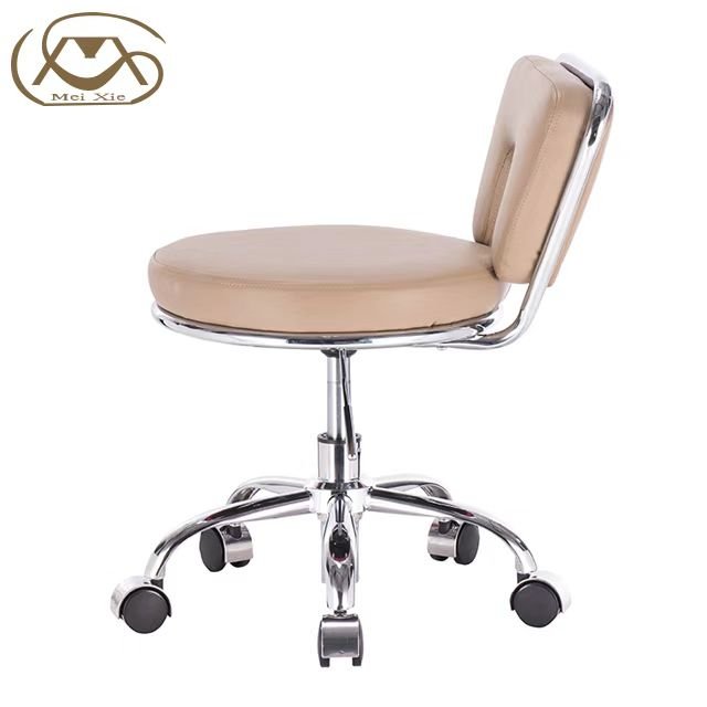 Siman Professional Modern Stool Chair High Quality Black Leather with Wheels for Workshop Barber Shop Spa Beauty Salon