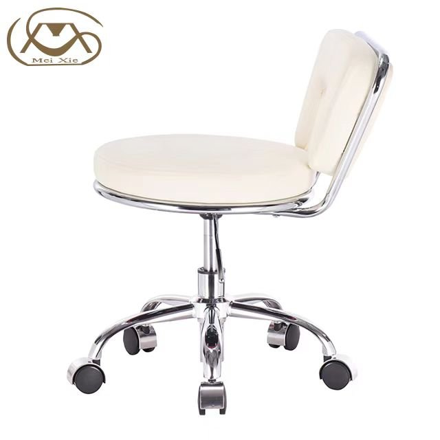 Siman Professional Modern Stool Chair High Quality Black Leather with Wheels for Workshop Barber Shop Spa Beauty Salon