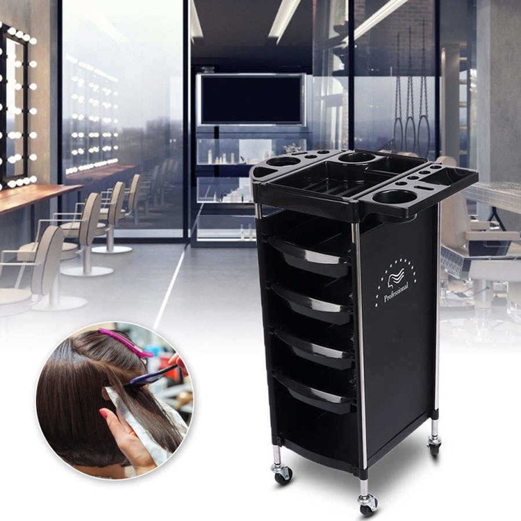 Multi-function Salon Trolley Cart with Wheels Hair Cart Rolling Storage Organizer Barber Station
