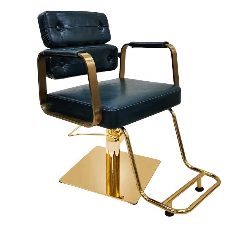 Hot selling Stainless steel gold modern durable salon styling chair fashionable portable adjustable Hydraulic cutting hair chair