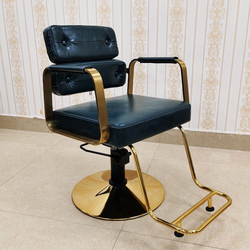 Hot selling Stainless steel gold modern durable salon styling chair fashionable portable adjustable Hydraulic cutting hair chair