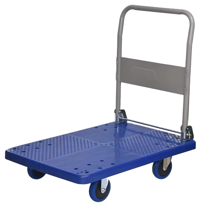 300kg 500kg loading Heavy duty 4 Wheels steel Folding Hand Carts Platform Trolley with customized service