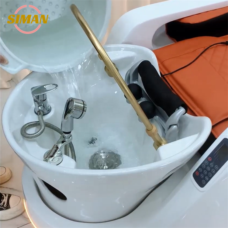 Siman Latest Massage Shampoo bed Full Body Arm Leg Back massage Robotic Imitate Hand Massage With Water Circulation And Steamer