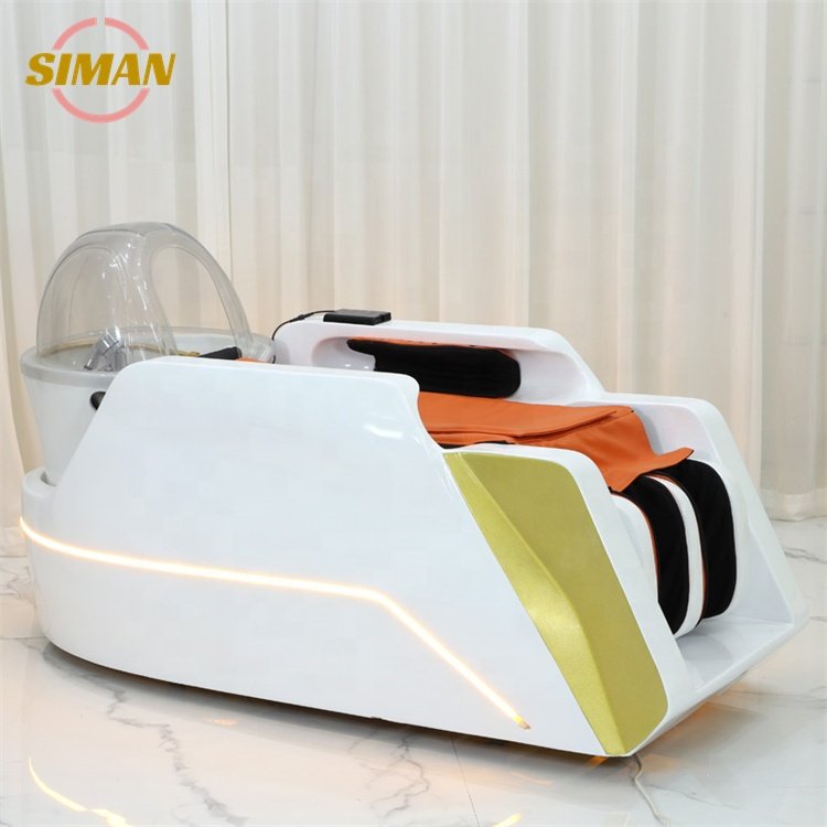 Siman Latest Massage Shampoo bed Full Body Arm Leg Back massage Robotic Imitate Hand Massage With Water Circulation And Steamer