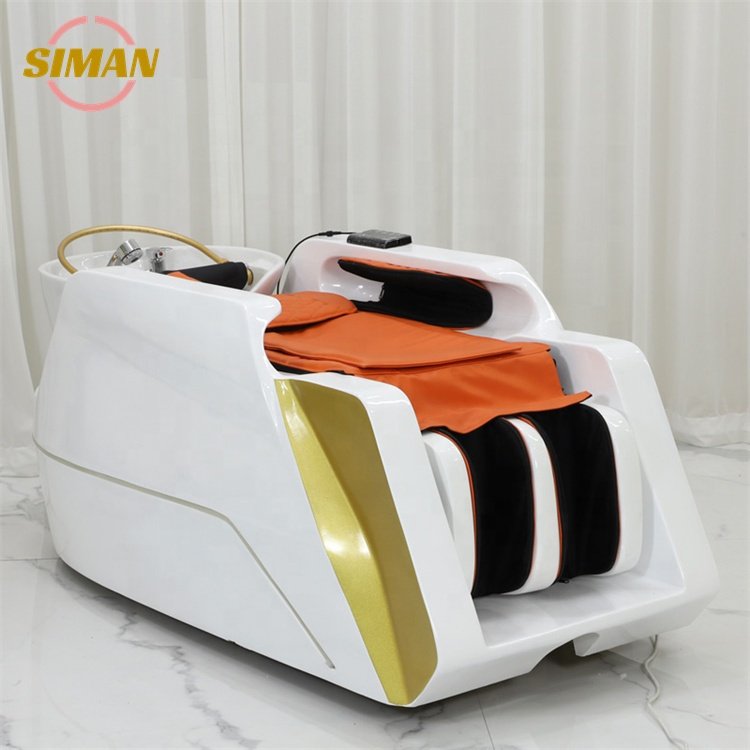 Siman Latest Massage Shampoo bed Full Body Arm Leg Back massage Robotic Imitate Hand Massage With Water Circulation And Steamer