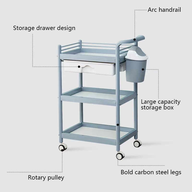 New Item Multifunctional Trolley Commercial with Wheels Tier Trolley Beauty Salon Spa Cart