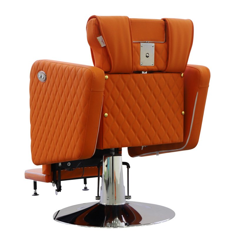 2024 Red Barber and Salon Chair with Massage Feature Synthetic Leather Styling Chair for Spa Hotel Beauty Salons Barbershops