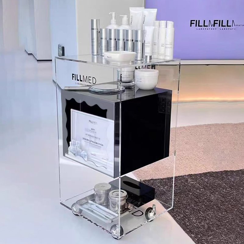 Beauty salon acrylic cart hairdressing shop instrument tool cart movable cart can be customized logo